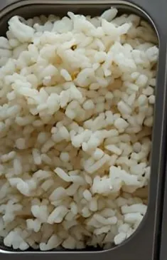 Arroz en la barra de ingredientes